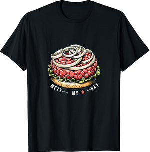 Gourmet Delight - Mett My Day Artwork Comic Mettbrötchen Hackepeter Thüringer Mett Schwarz Small T-Shirt - T-Shirt | Black