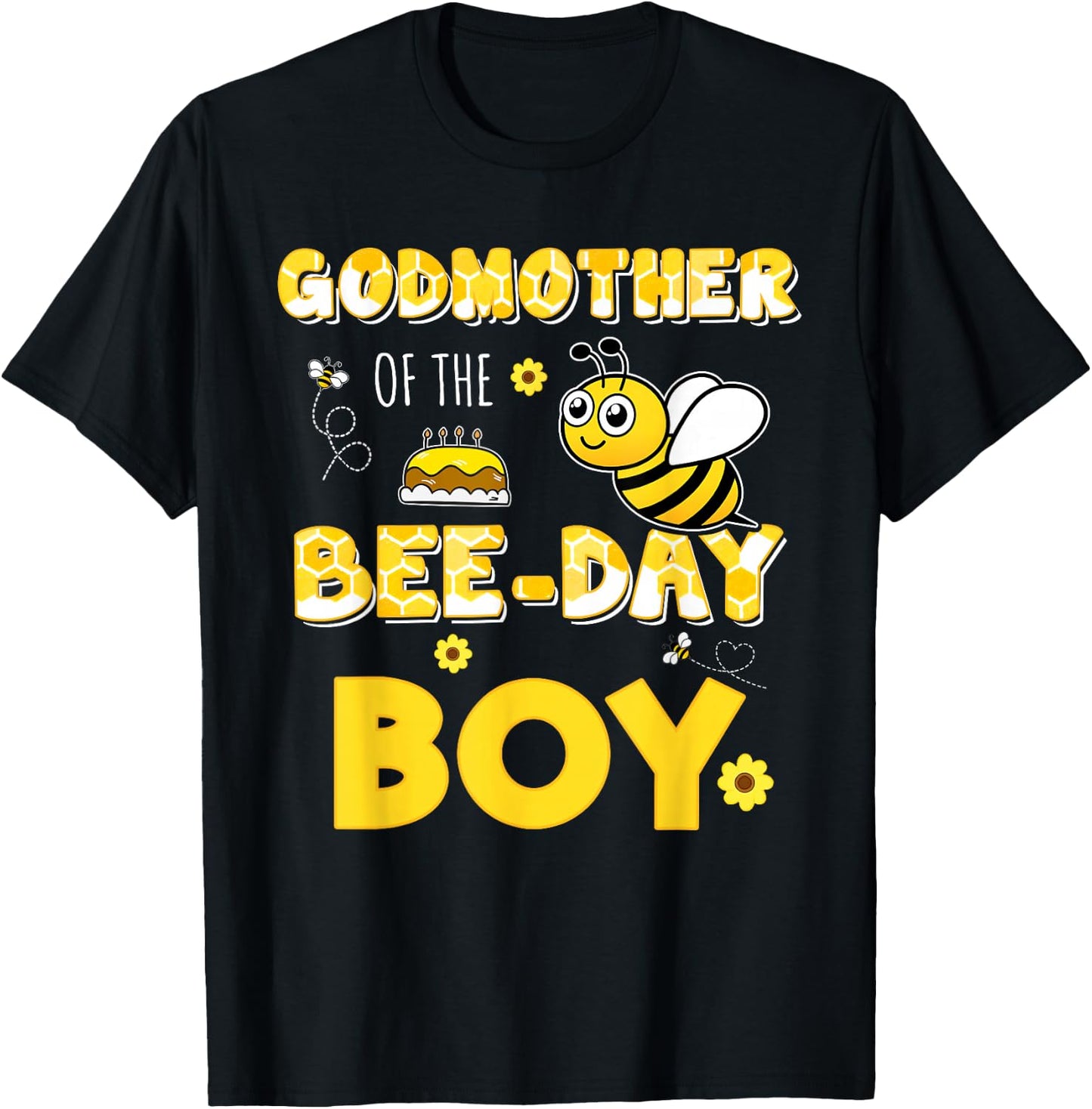 Godmother Of The Bee-Day Boy Hive Party Matching Birthday T-Shirt - T-Shirt | Black
