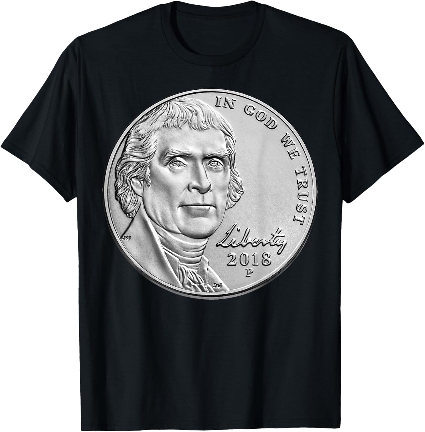 USA Coins Nickel 5 Cents America United States T-Shirt - T-Shirt | Black