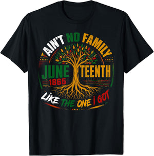 Ain't No Family Like The One I Got Juneteenth Tree of Life T-Shirt - T-Shirt | Black