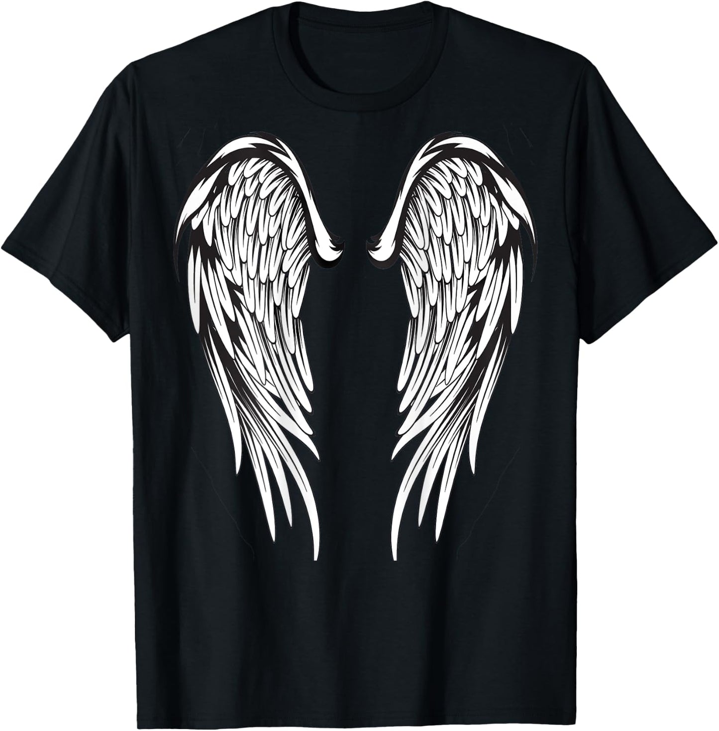 Angel Wings Feathers T-Shirt - T-Shirt | Black