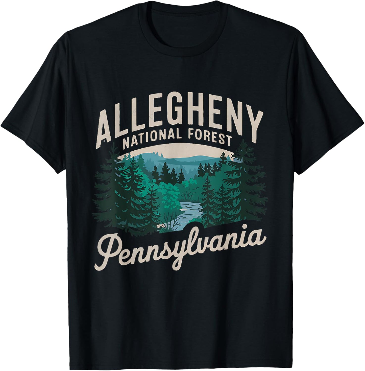 Explore Allegheny National Forest Pennsylvania T-Shirt - T-Shirt | Black