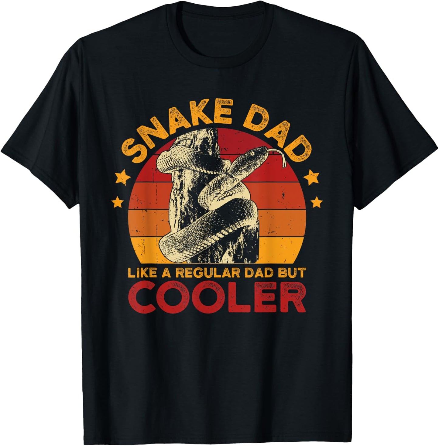 Snake Dad Like A Regular Father Men Vintage Serpent T-Shirt - T-Shirt | Black