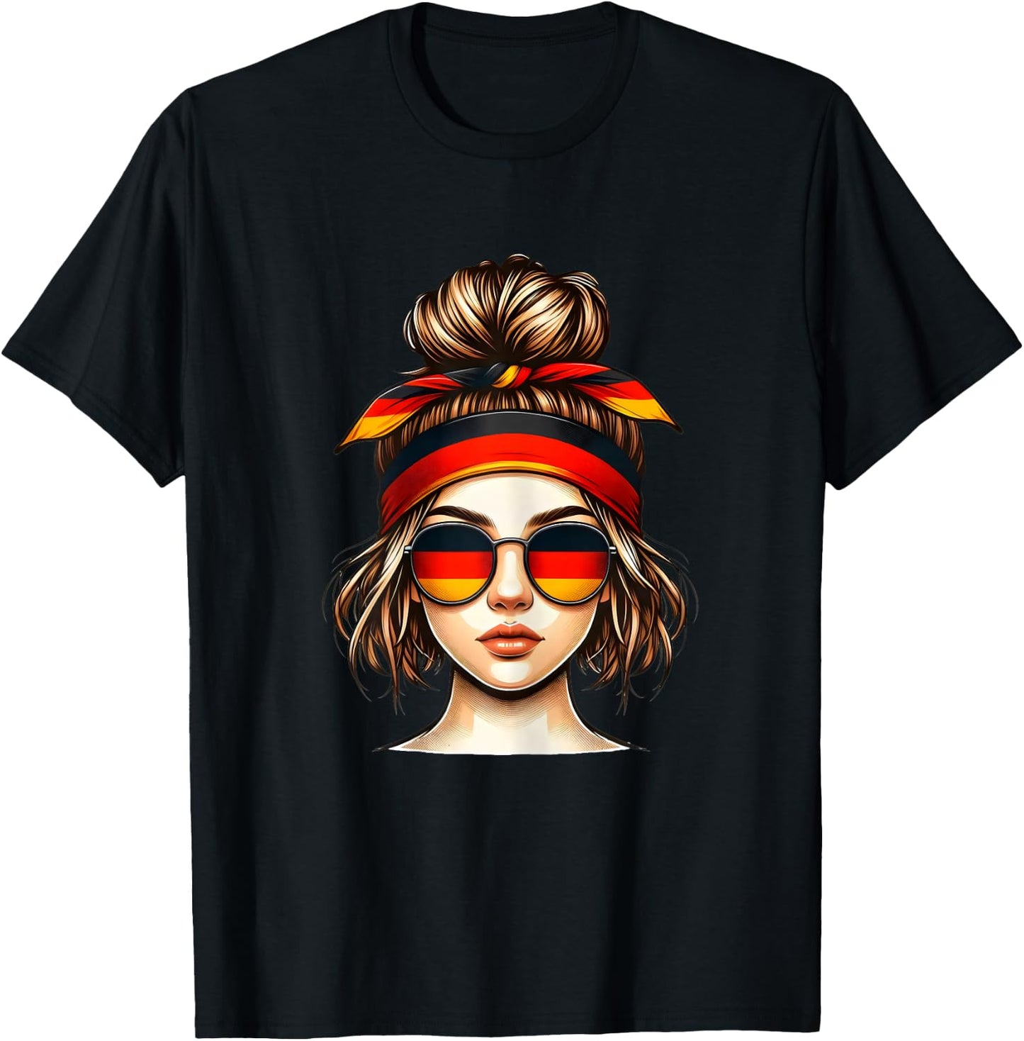 German Girl Deutsches Mädchen Deutschland Flagge T-Shirt - T-Shirt | Black