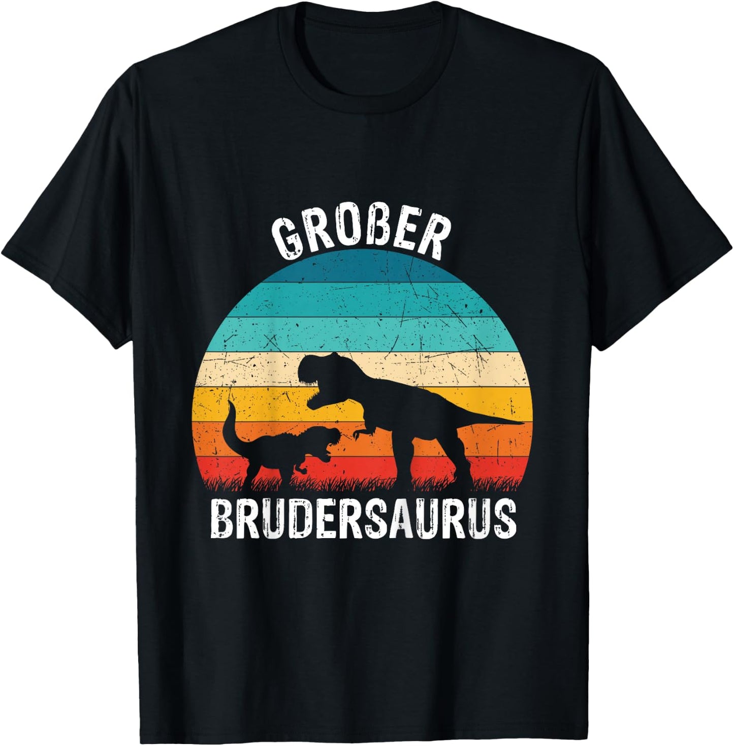 Children's Big Brother 2022/2023 Brudersaurus T-Rex Dino Gift , black T-Shirt - T-Shirt | Black