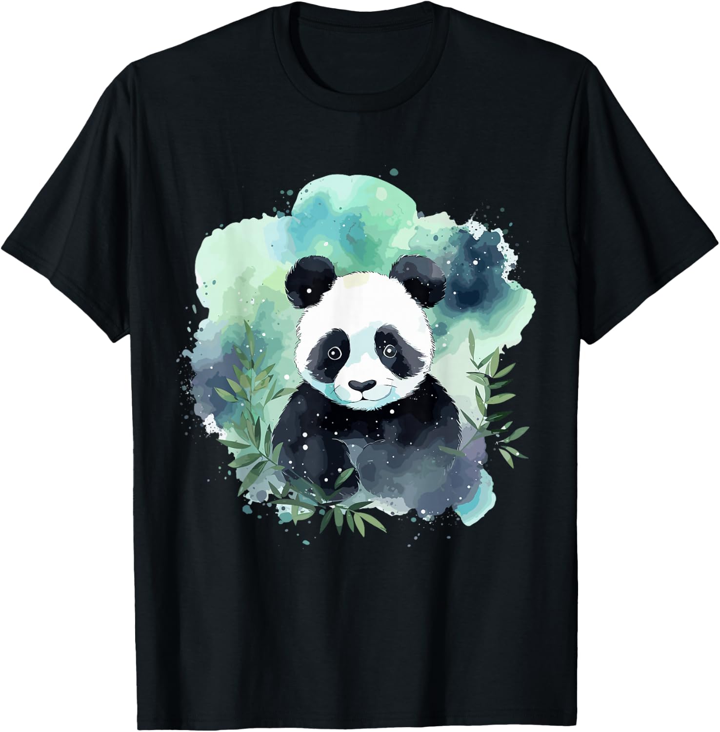 Watercolor Panda T-Shirt - T-Shirt | Black