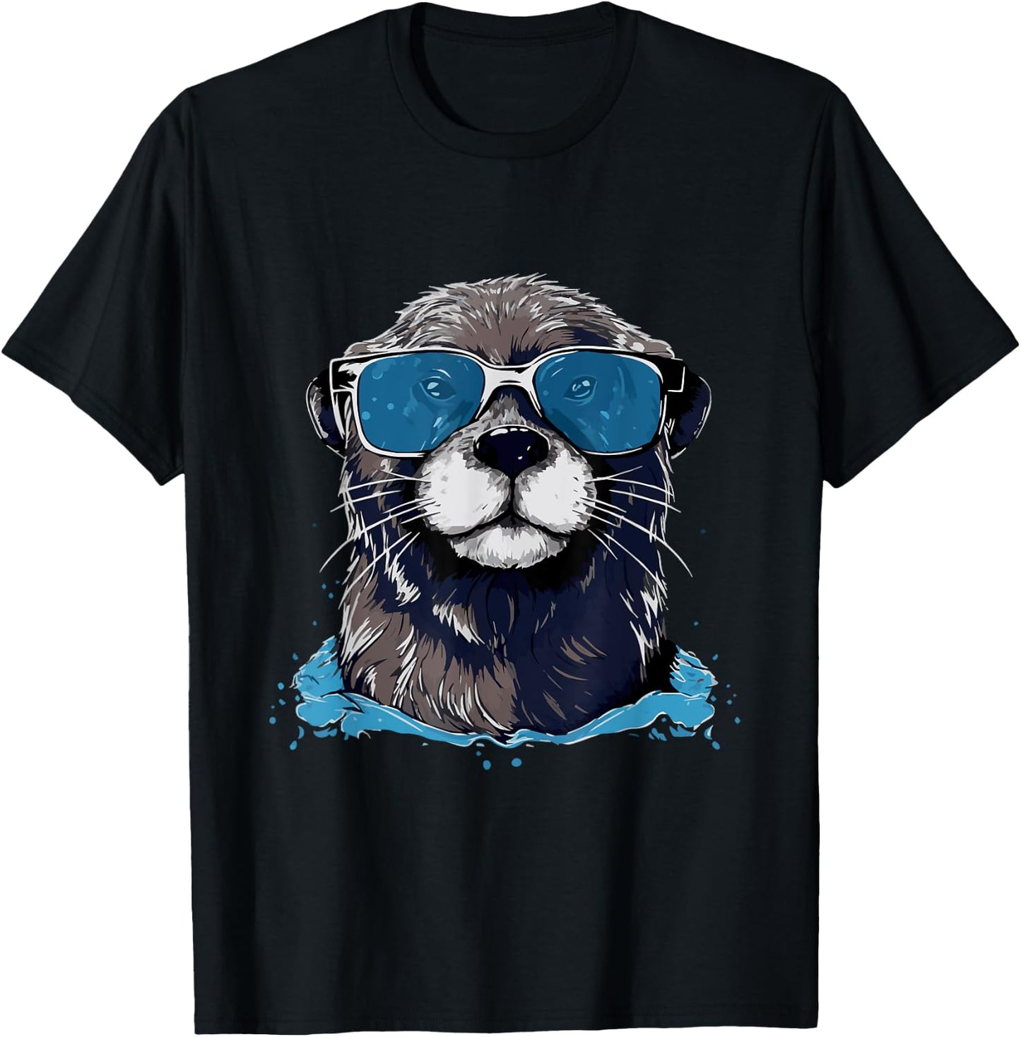 Otter With Sunglasses T-Shirt - T-Shirt | Black