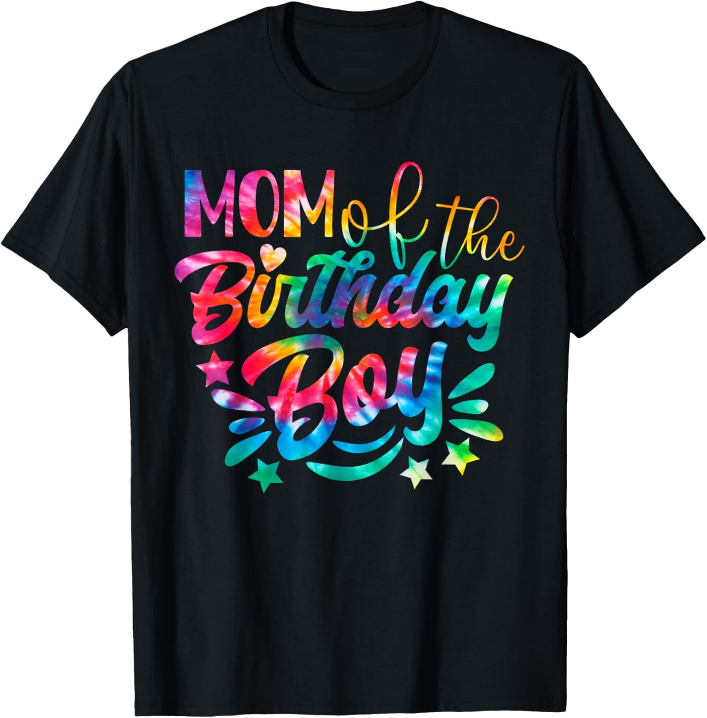 Funny Tie Dye Mom of the birthday boy T-Shirt - T-Shirt | Black