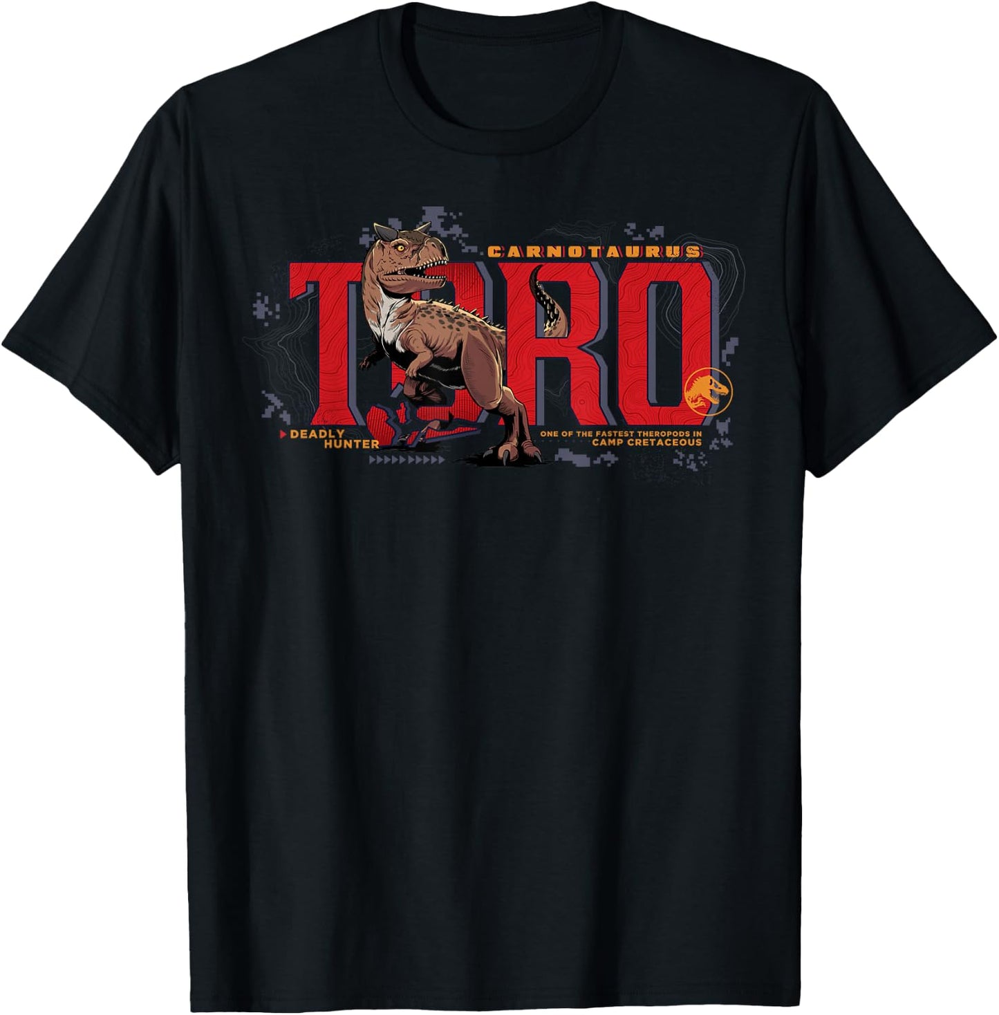 Jurassic World: Camp Cretaceous Carnotaurus Toro T-Shirt - T-Shirt | Black
