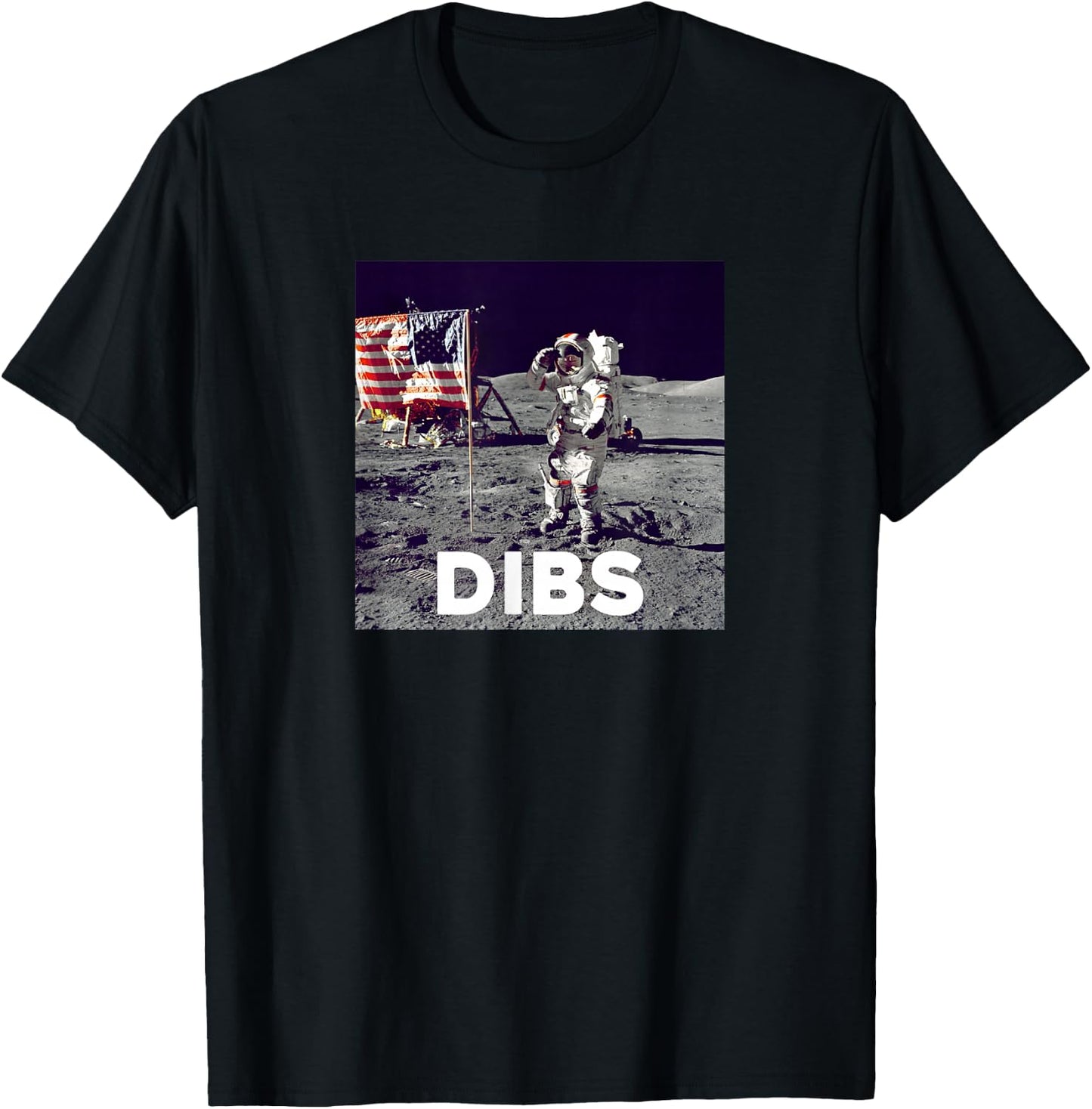 Dibs On The Moon American Moon Landing T-Shirt - T-Shirt | Black