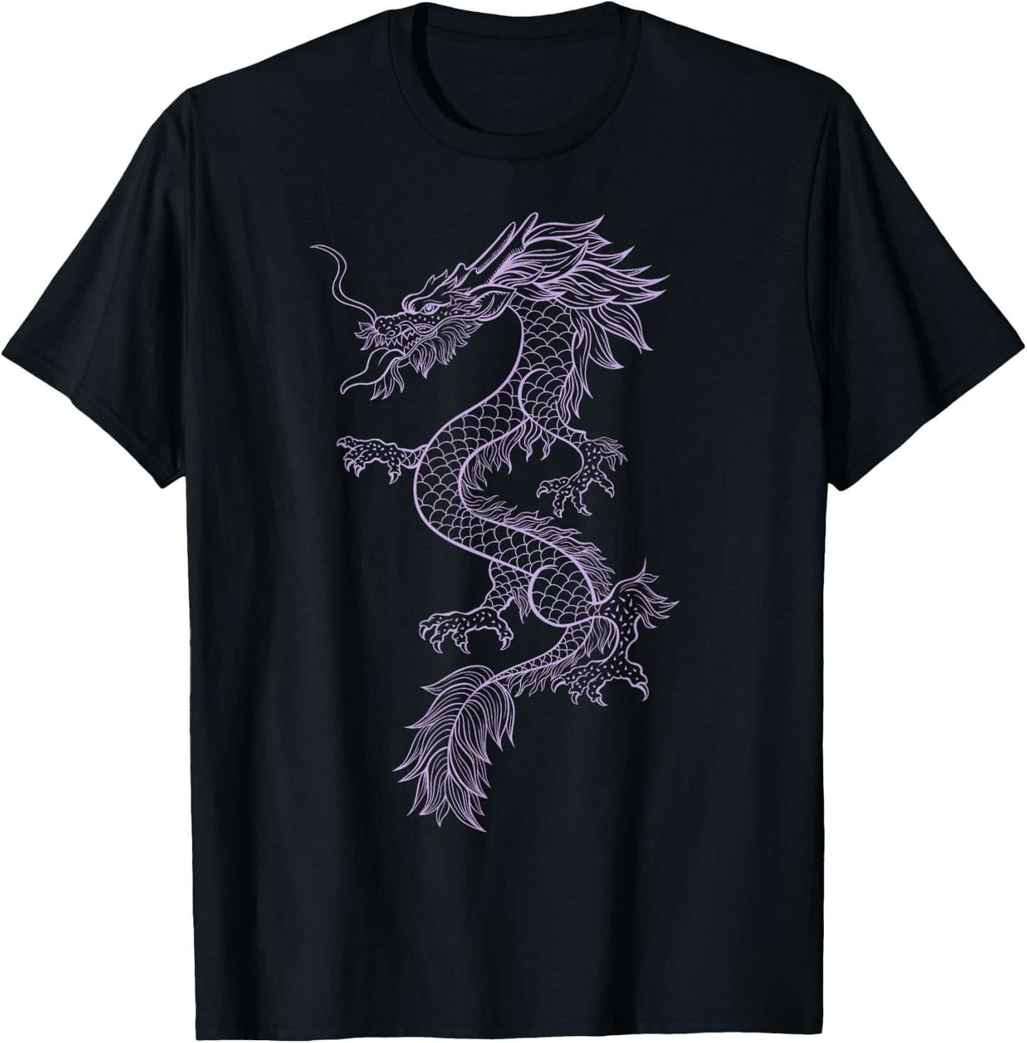 Chinese Purple Dragon Graphic Design Cool Urban Fashion T-Shirt - T-Shirt | Black
