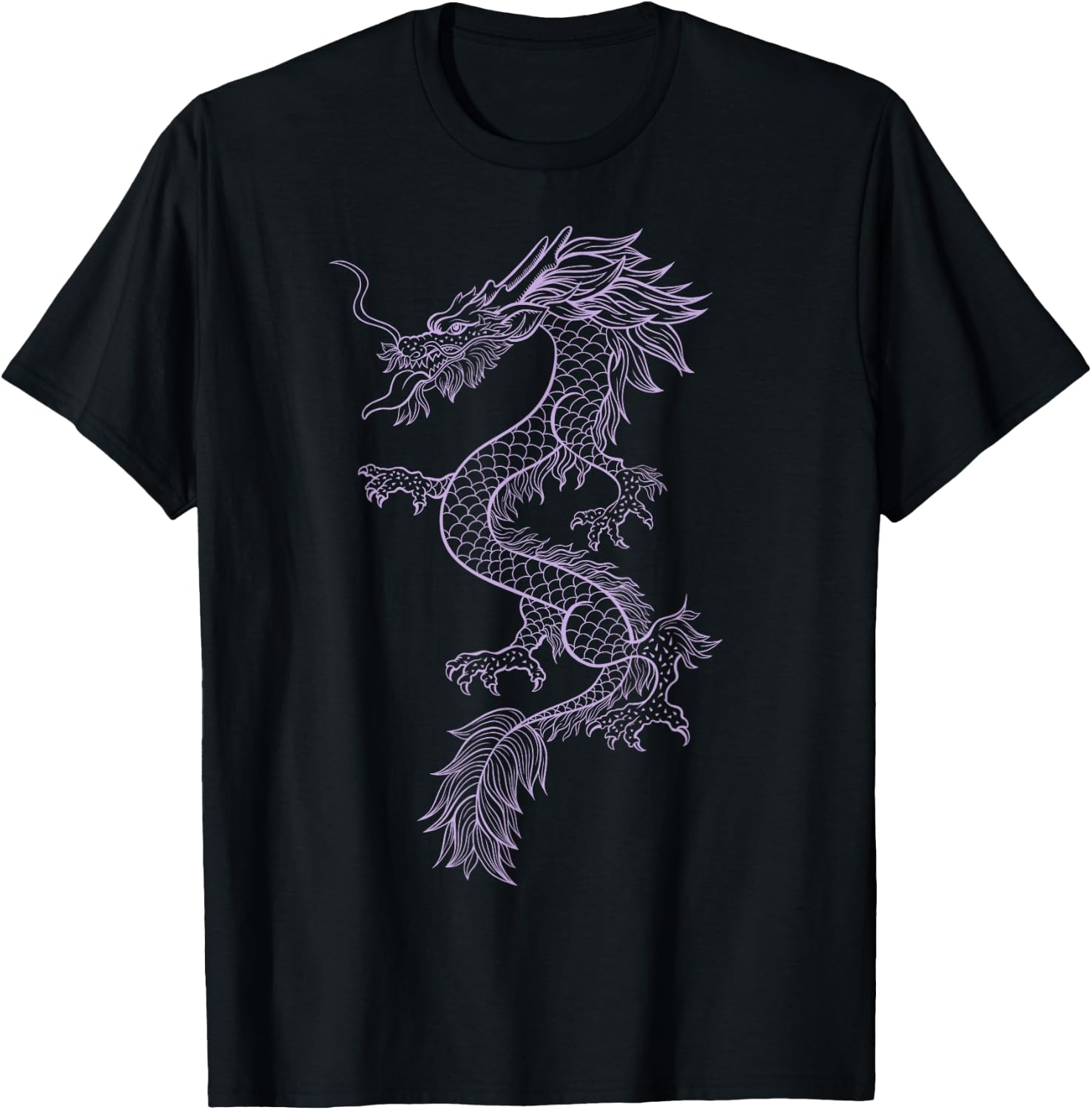 Chinese Purple Dragon Graphic Design Cool Urban Fashion T-Shirt - T-Shirt | Black