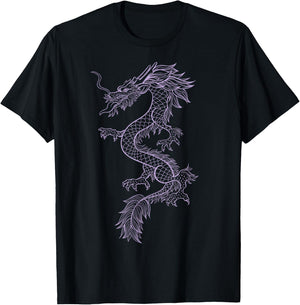 Chinese Purple Dragon Graphic Design Cool Urban Fashion T-Shirt - T-Shirt | Black