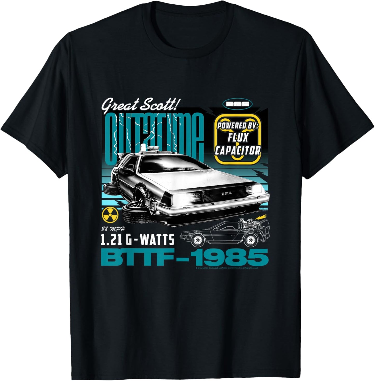 Back to the Future Flux Capacitor , black T-Shirt - T-Shirt | Black