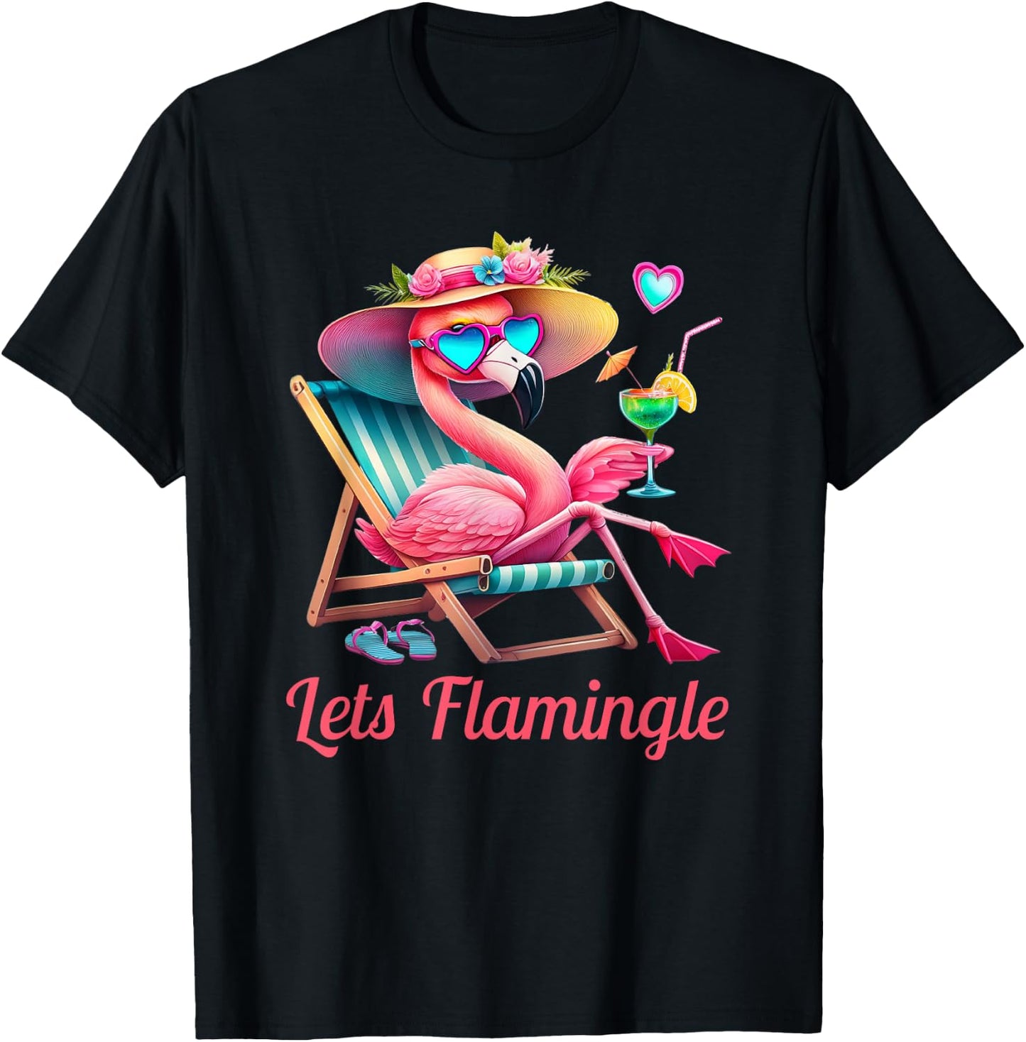 Lets Flamingle T-Shirt - T-Shirt | Black