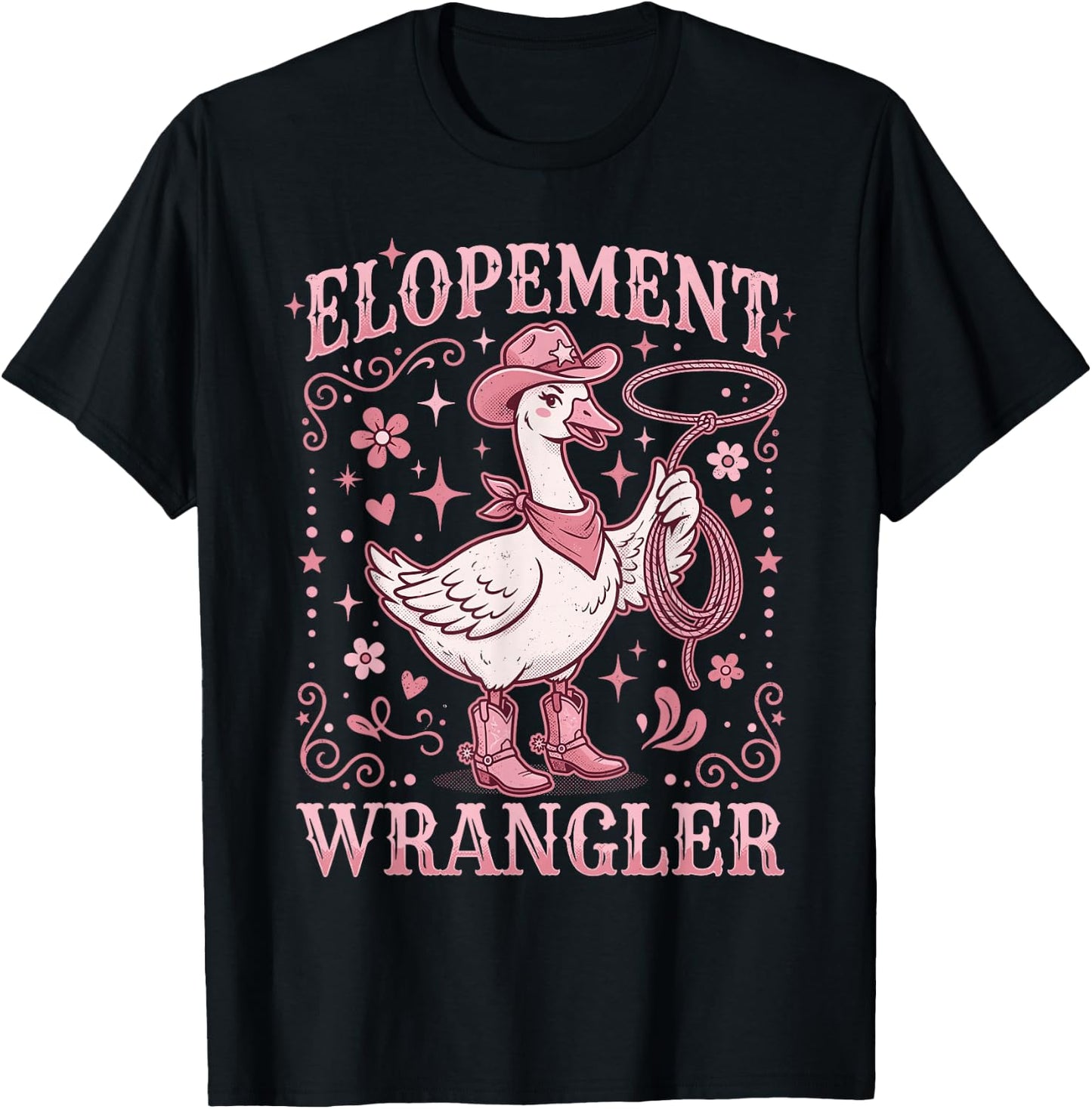 Elopement Wrangler ABA Behavior Analyst RBT Cowboy Goose T-Shirt - T-Shirt | Black