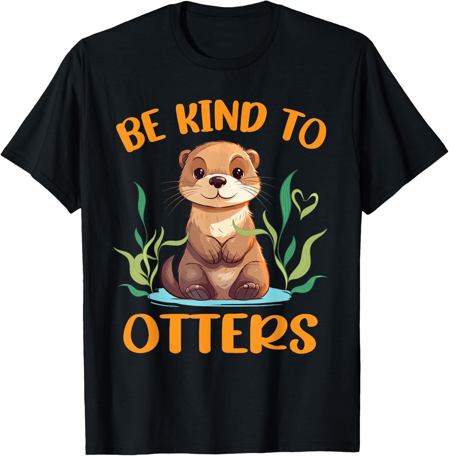 Otter Pun Be Kind To Otters Funny Kids Men Women Boy T-Shirt - T-Shirt | Black