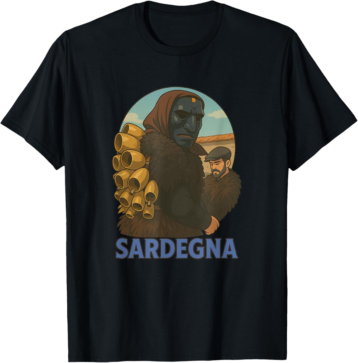Mamuthones Island of Sardinia T-Shirt - T-Shirt | Black
