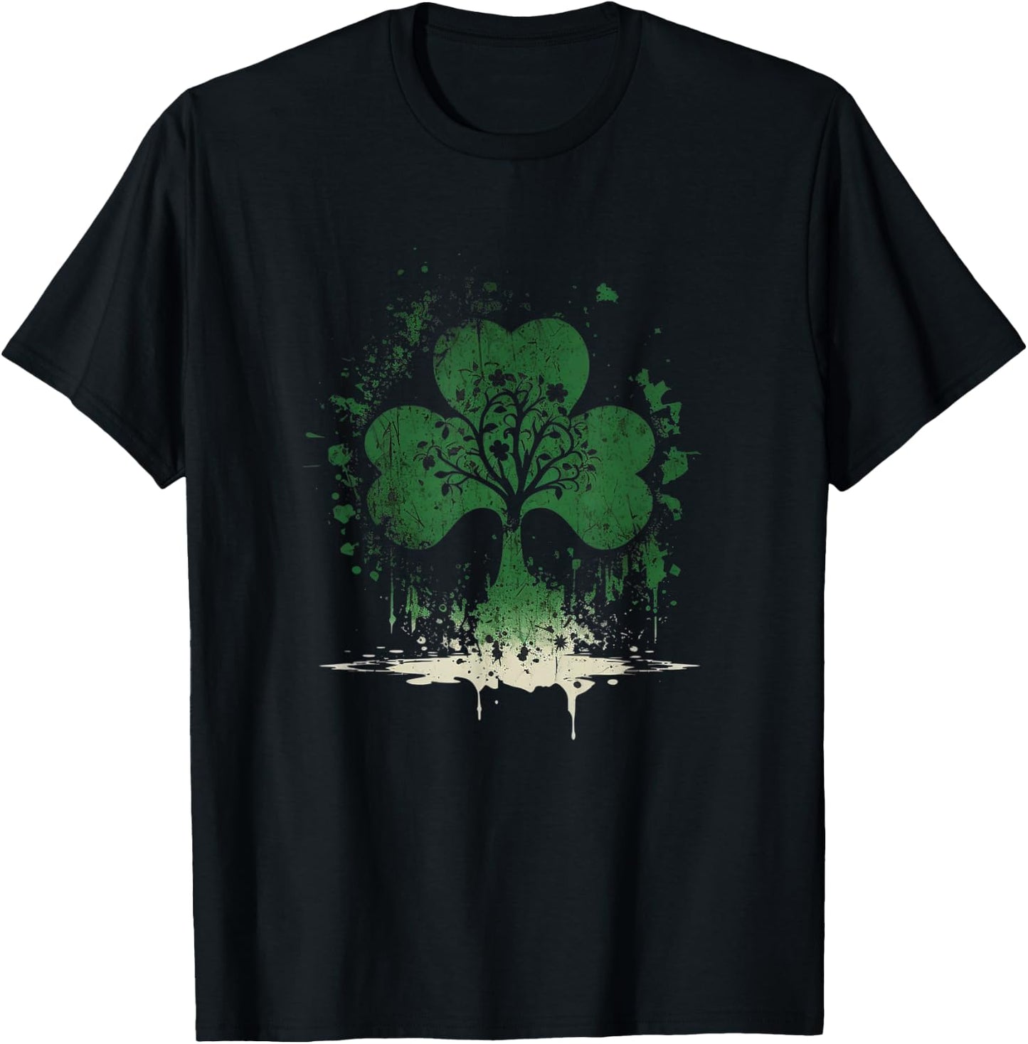 St Patricks Day Shamrock Art , black T-Shirt - T-Shirt | Black