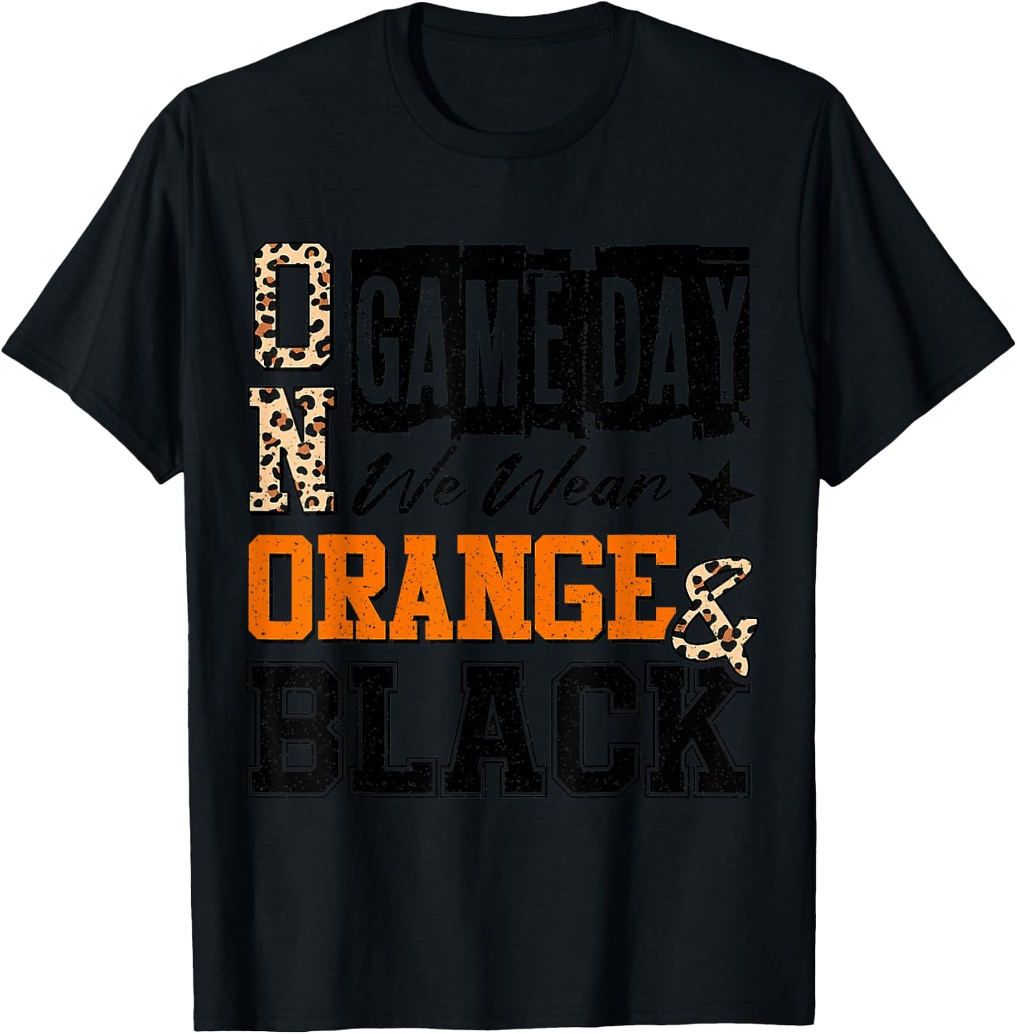 Love Play Football On Gameday We Wear Orange And Black T-Shirt - T-Shirt | Black