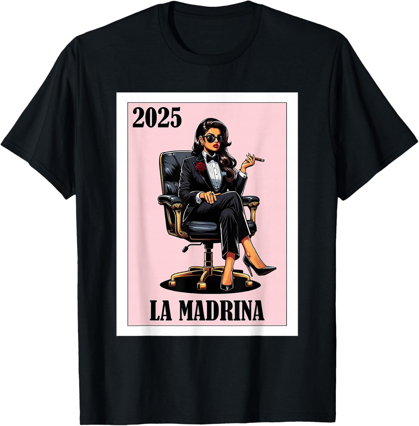 Funny Mexican Baptism Madrina Proposal 2025 - La Madrina T-Shirt - T-Shirt | Black
