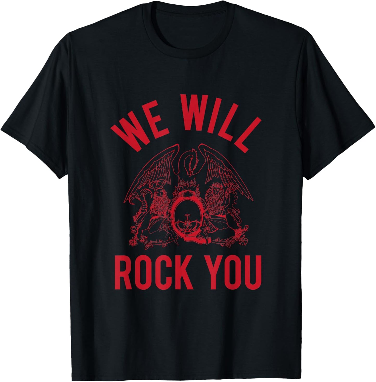 Queen We Will Rock You , black T-Shirt - T-Shirt | Black