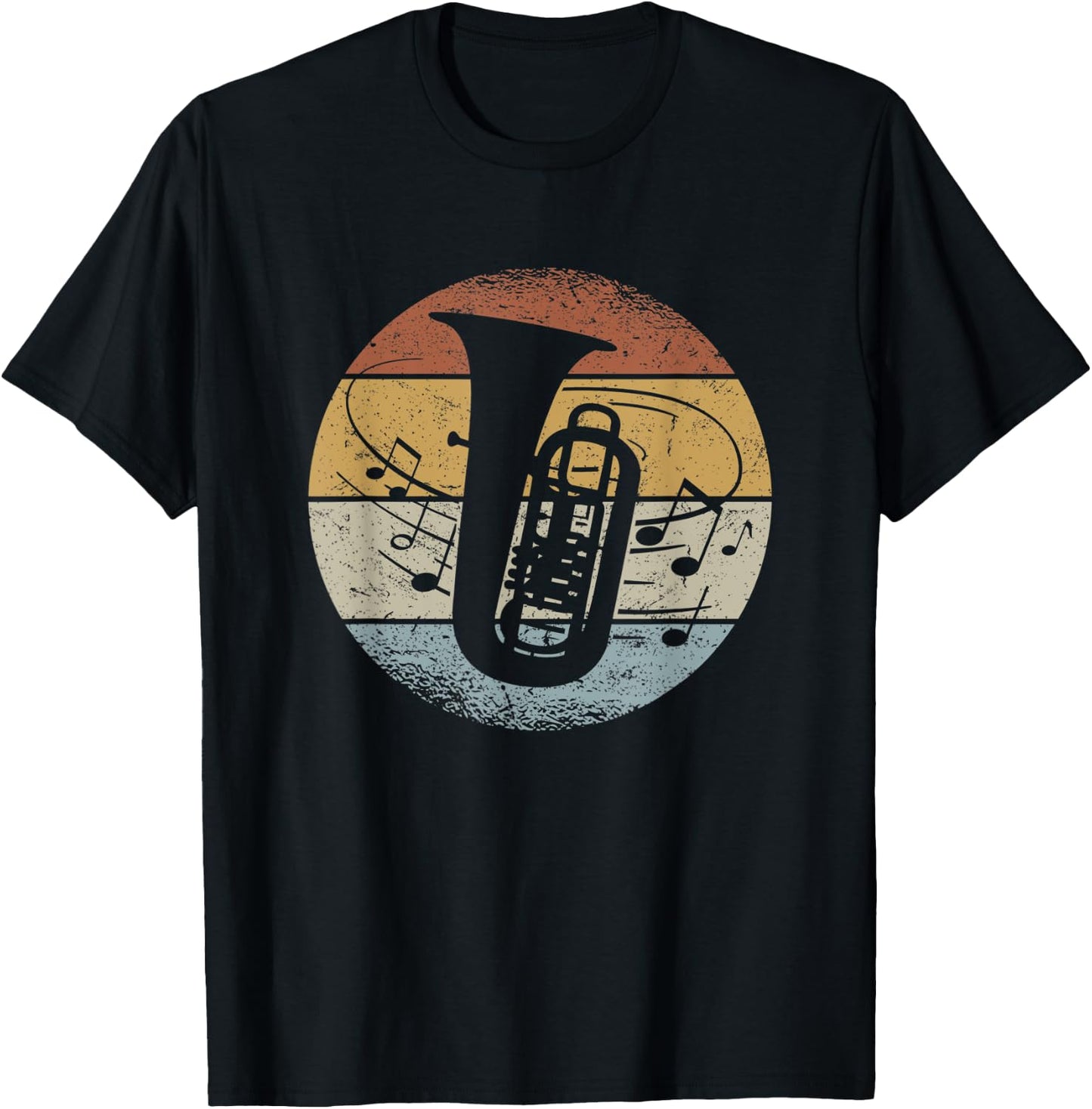 Tubist Orchester Musiker Noten Retro Tuba T-Shirt - T-Shirt | Black
