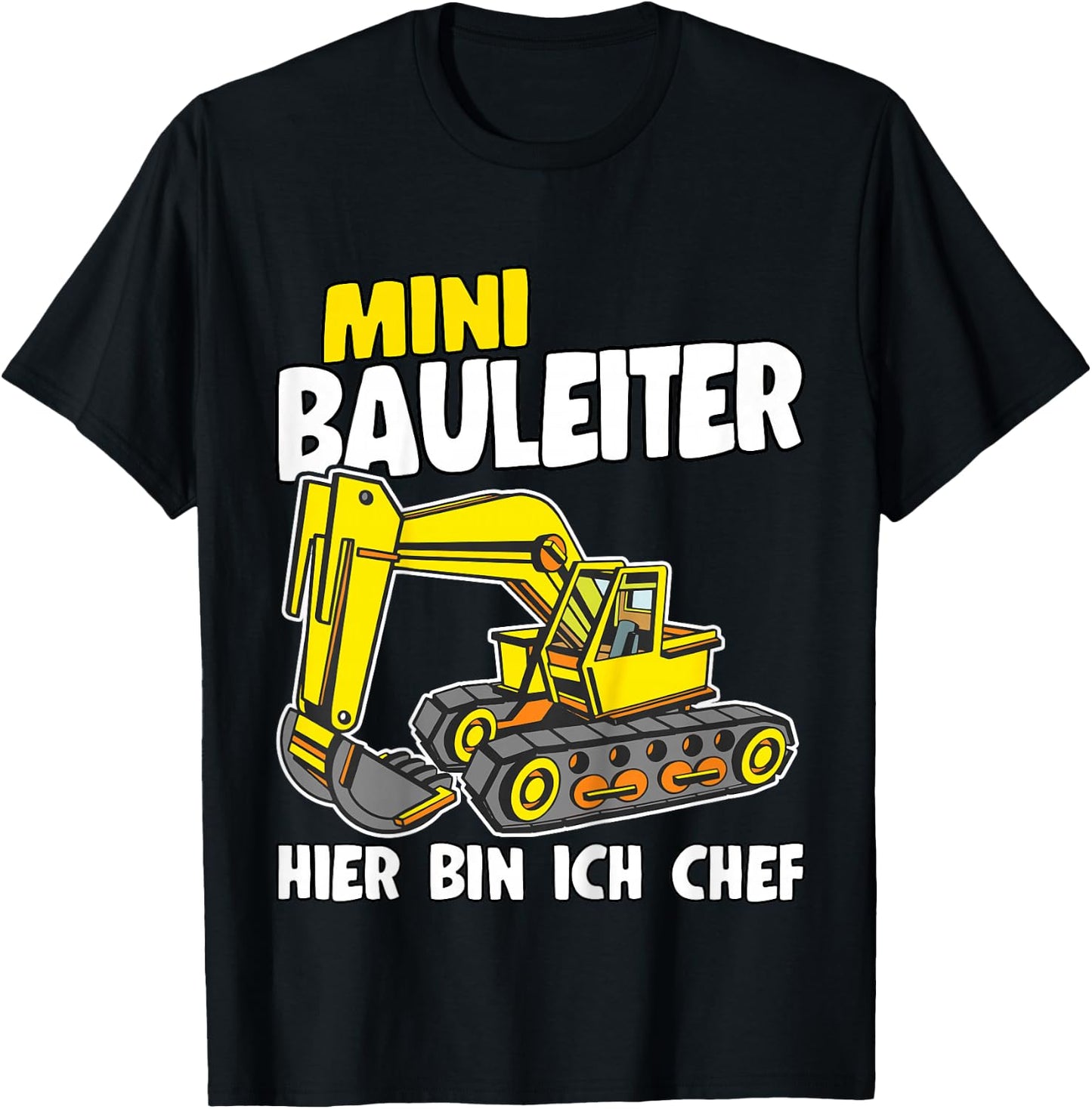 Baustelle Mini Bauleiter Bauherr Sprüche Jungen Bagger T-Shirt - T-Shirt | Black