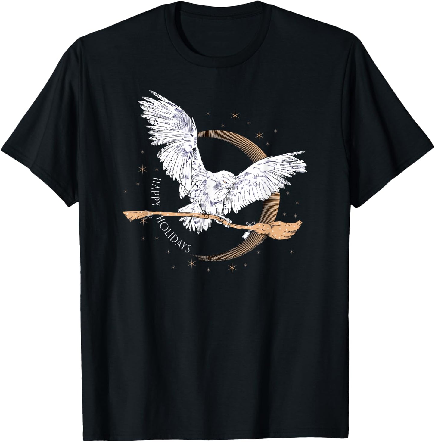 Harry Potter Happy Holidays Hedwig T-Shirt - T-Shirt | Black