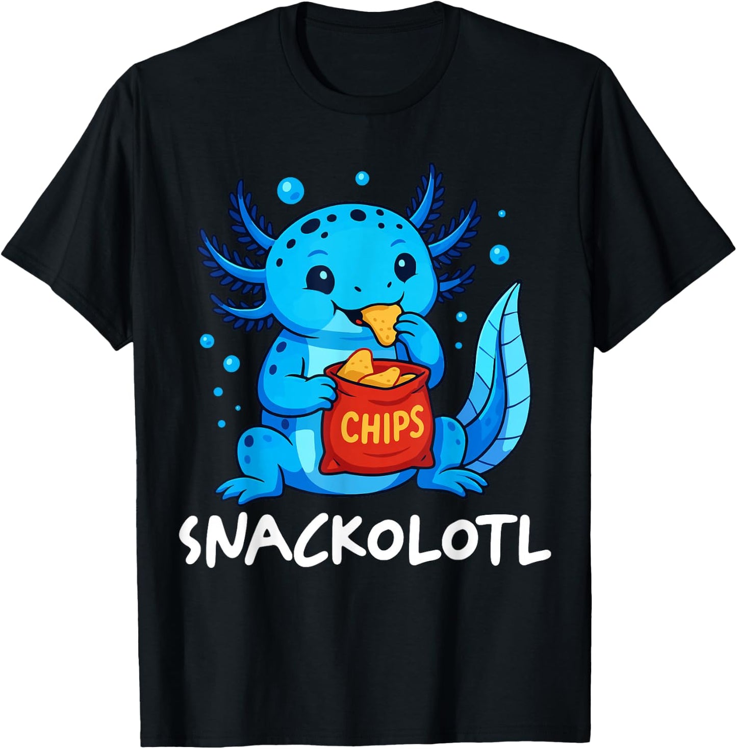 Snackolotl Axolotl Snack T-Shirt - T-Shirt | Black