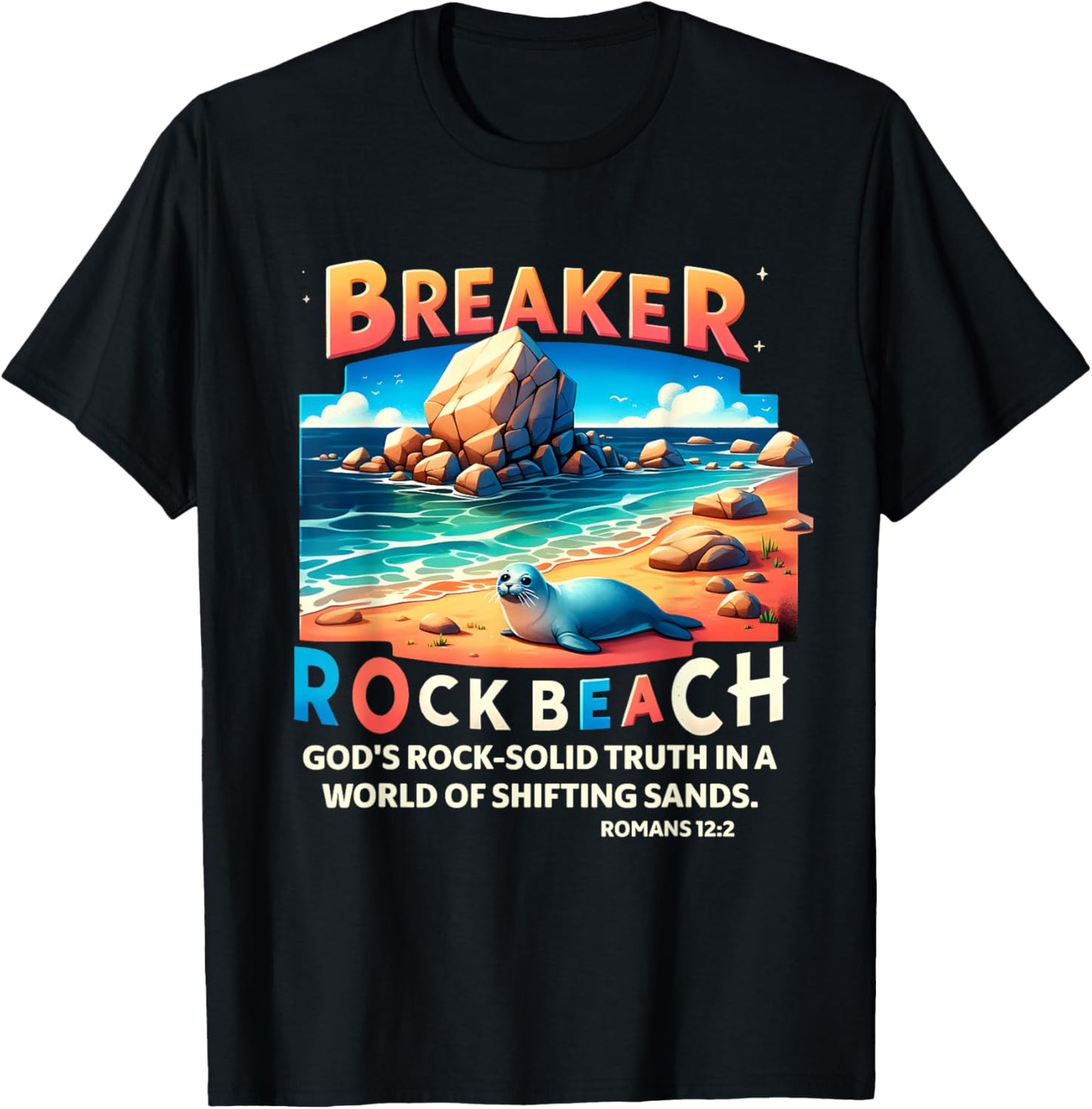 Breaker Rock Beach Christian God's Rock-Solid Truth VBS 2024 Men Women Girls Kids T-Shirt - T-Shirt | Black