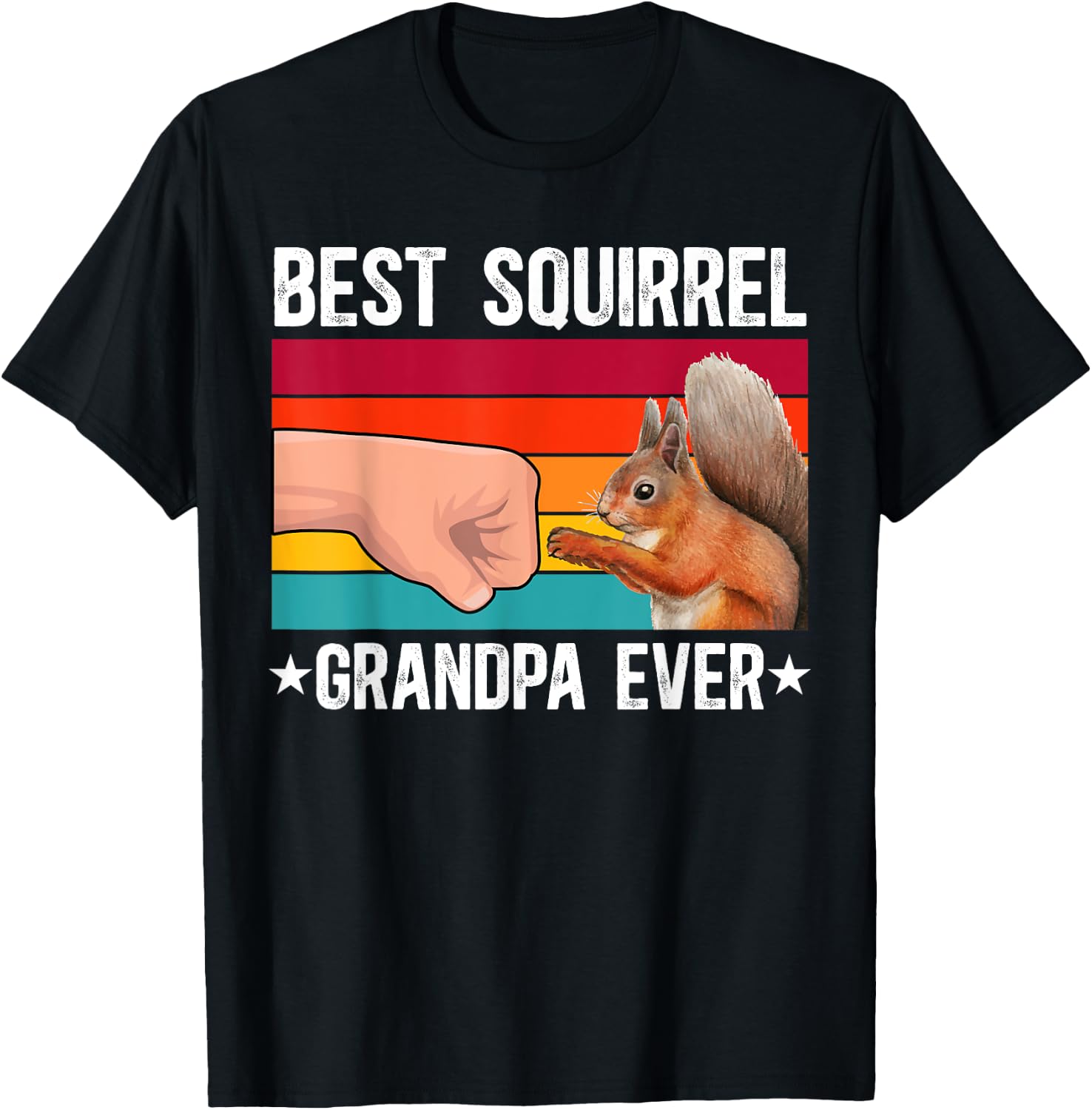 Best Squirrel Grandpa Ever Squirrel Owner Squirrel Lover T-Shirt - T-Shirt | Black