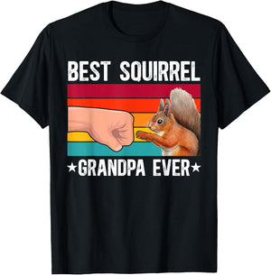 Best Squirrel Grandpa Ever Squirrel Owner Squirrel Lover T-Shirt - T-Shirt | Black