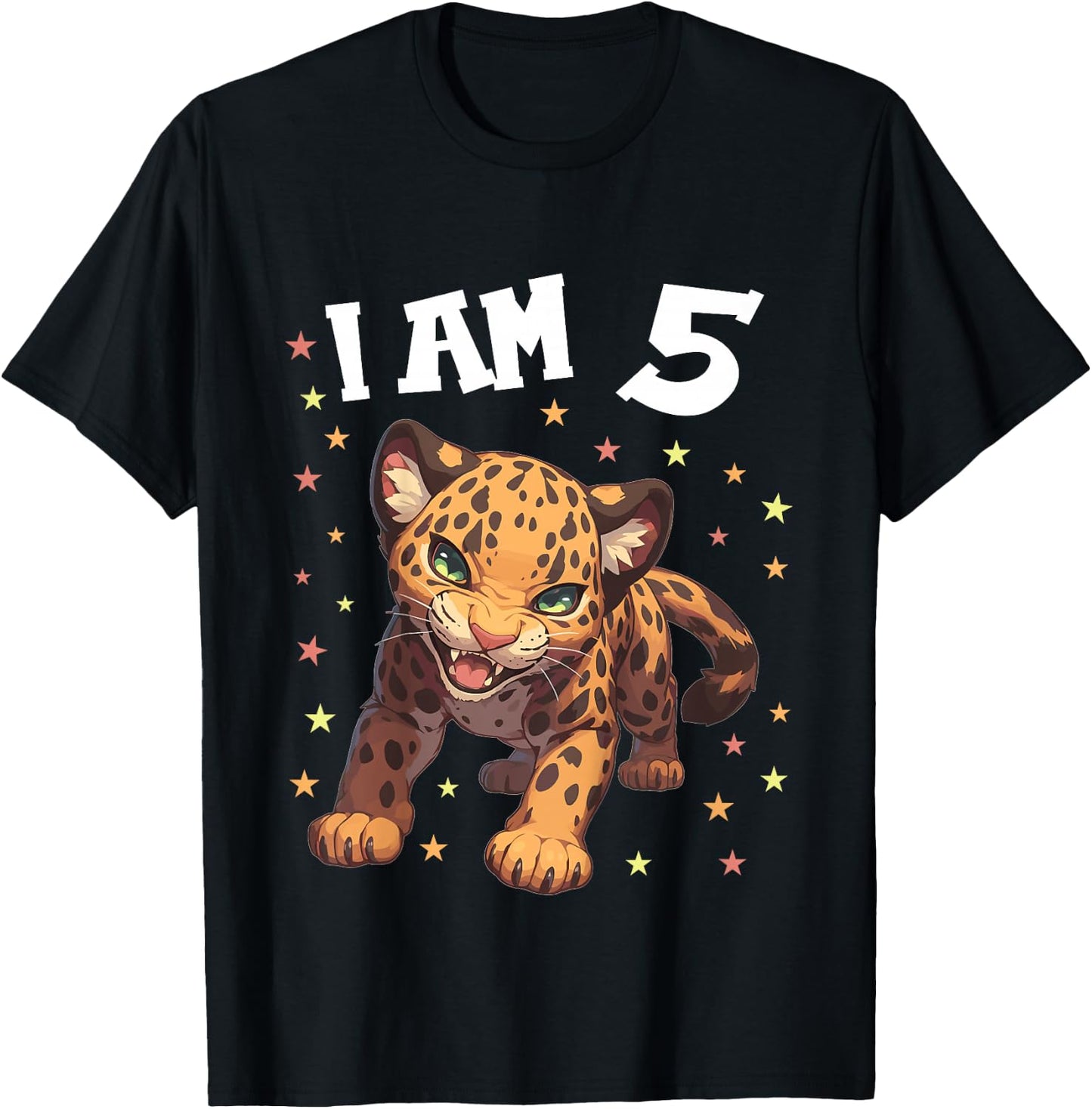 Kids 5 Years old 5 birthday Jaguars Boy Girl Jaguar T-Shirt - T-Shirt | Black