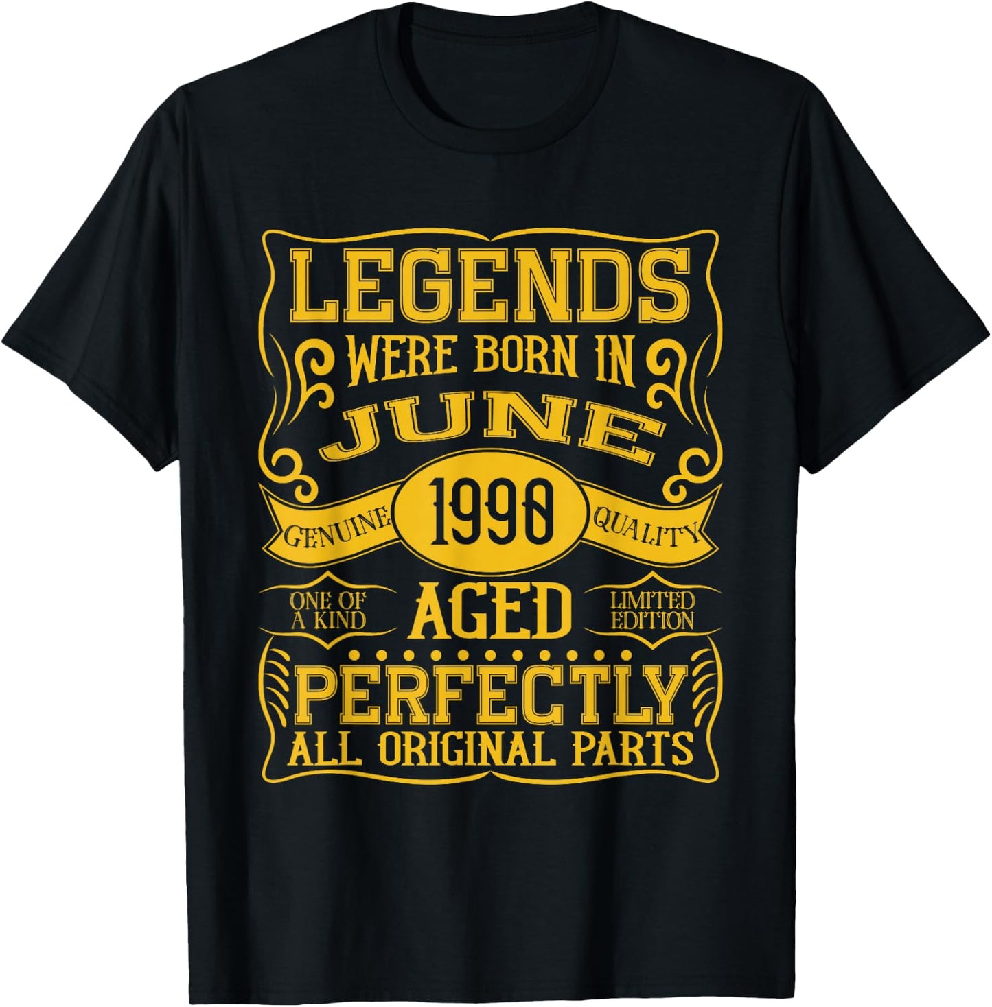 36th Birthday Legends Were Born In June 1990 T-Shirt - T-Shirt | Black