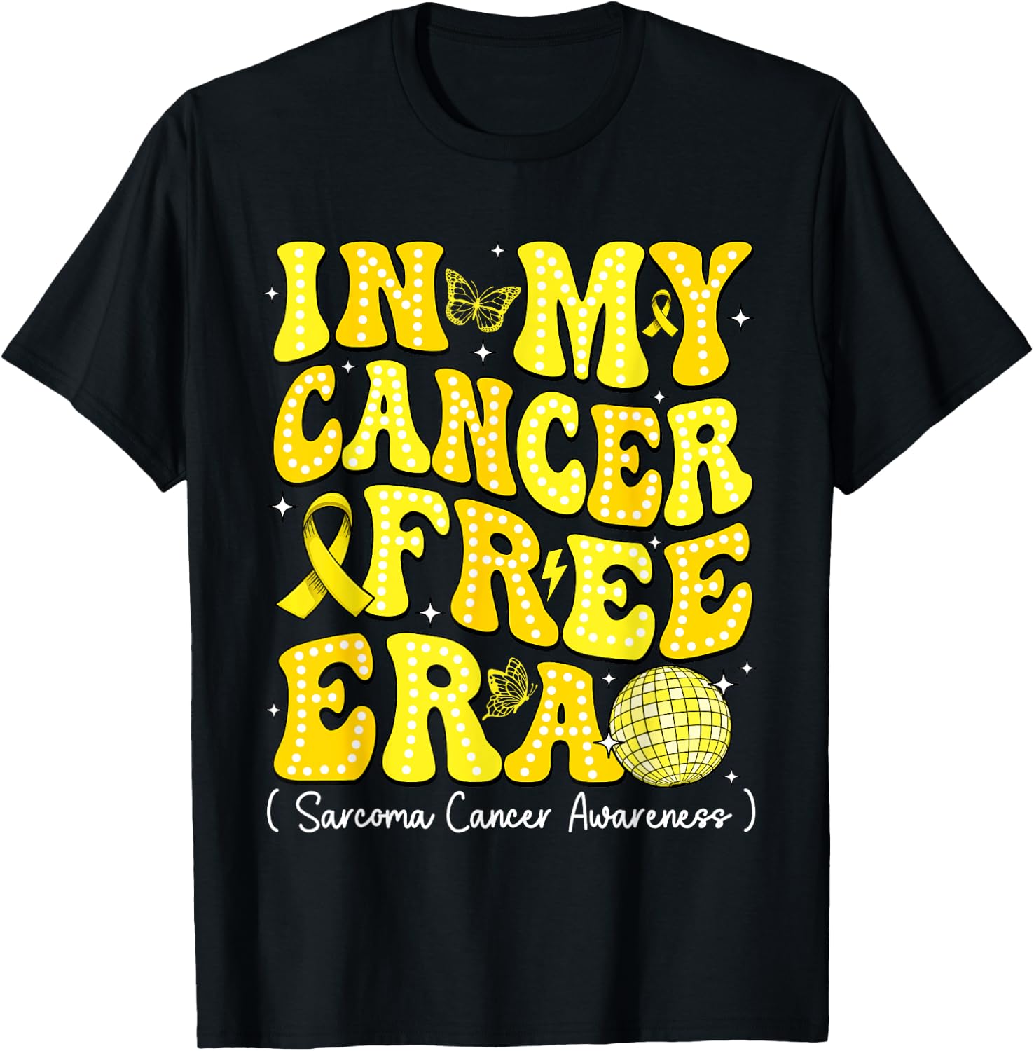 In My Cancer Free Era Dalmatian Dots Sarcoma Cancer T-Shirt - T-Shirt | Black