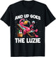 And Up Goes The Luzie Flamingo Wine Party Holiday Celebration , black T-Shirt - T-Shirt | Black