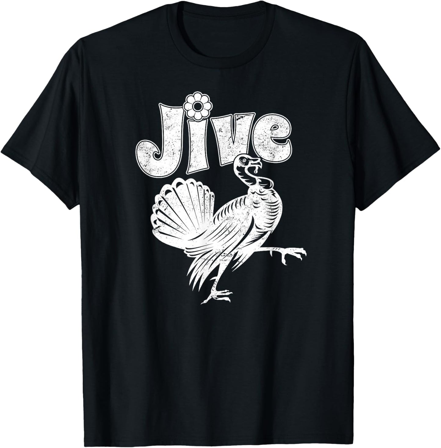Retro Jive Turkey, Funny Thanksgiving T-Shirt - T-Shirt | Black
