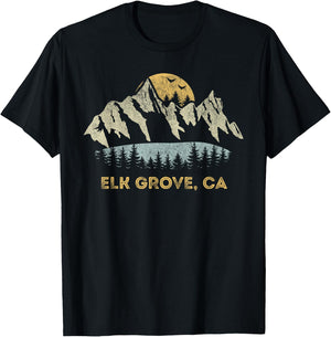 Elk Grove California Mountain Sunset Sunrise CA T-Shirt - T-Shirt | Black