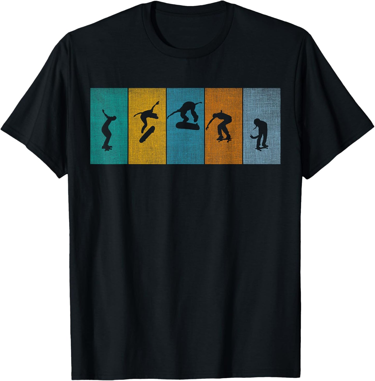 Retro Skater - Vintage Skateboarder, Skateboarding Lover T-Shirt - T-Shirt | Black