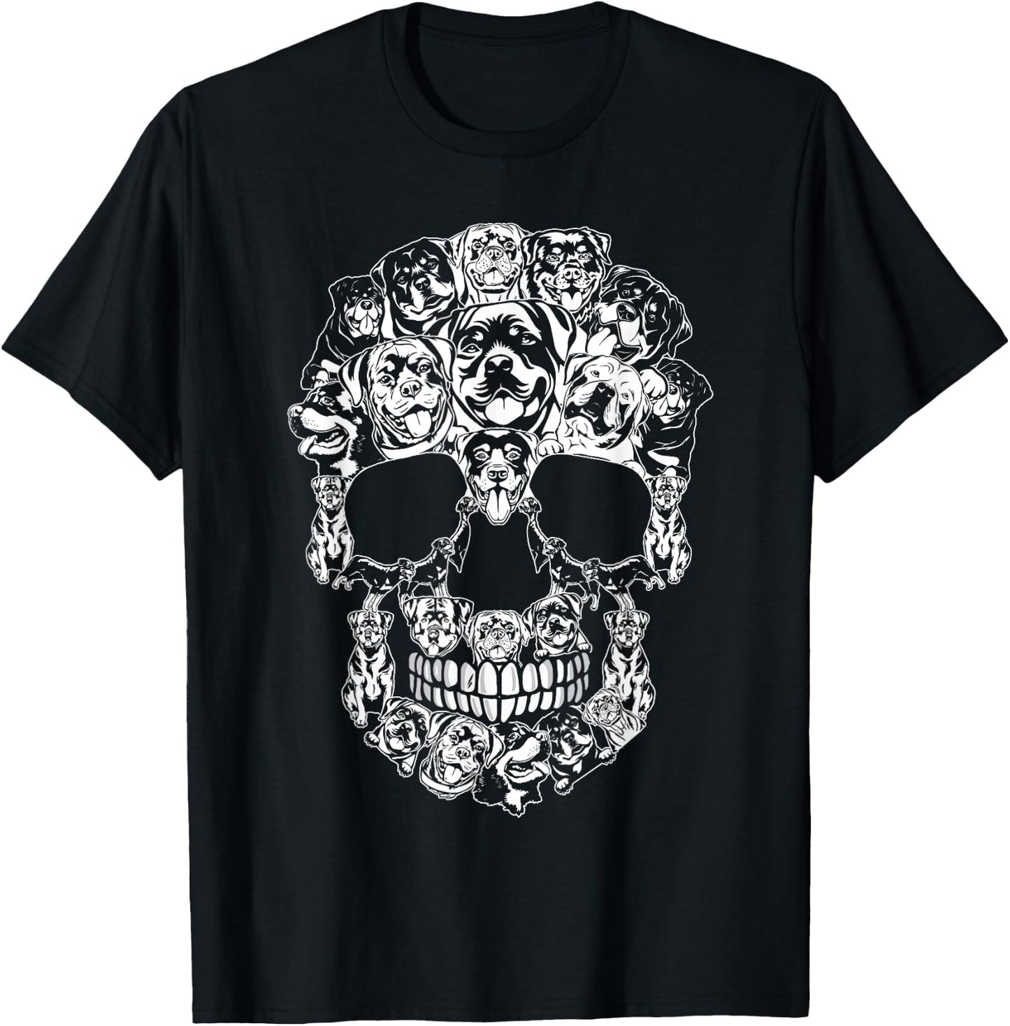 Matching Family Rottweiler Dog Skull Costume Halloween Women Kids T-Shirt - T-Shirt | Black