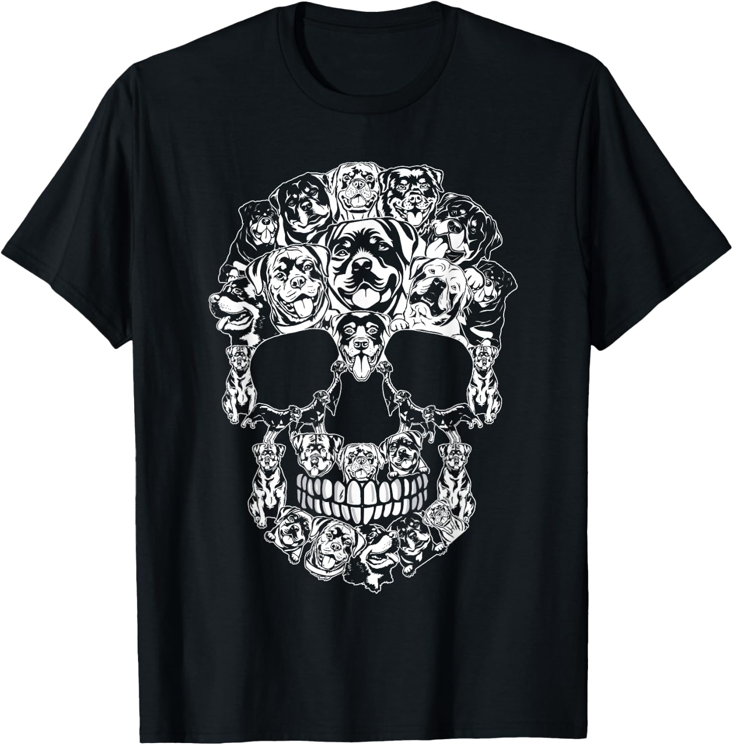 Matching Family Rottweiler Dog Skull Costume Halloween Women Kids T-Shirt - T-Shirt | Black