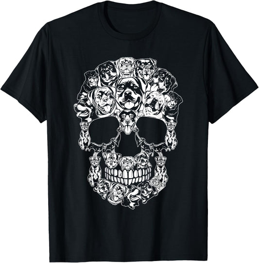 Matching Family Rottweiler Dog Skull Costume Halloween Women Kids T-Shirt - T-Shirt | Black
