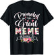 Promoted to Great Meme Est 2022 Floral First Time Grandma T-Shirt - T-Shirt | Black