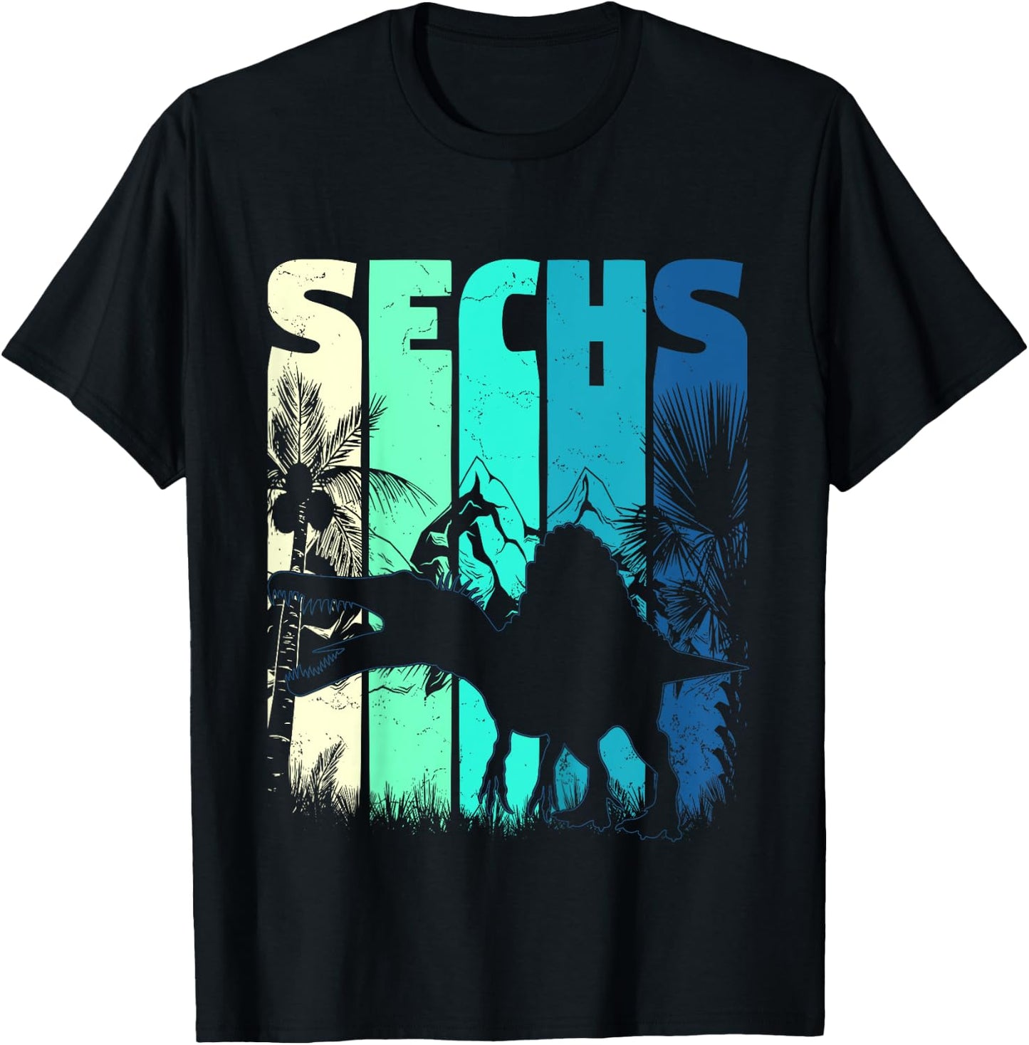 Kinder Spinosaurus 6 Jahre Alt 6. Geburtstag Jungen Mädchen Neun T-Shirt - T-Shirt | Black