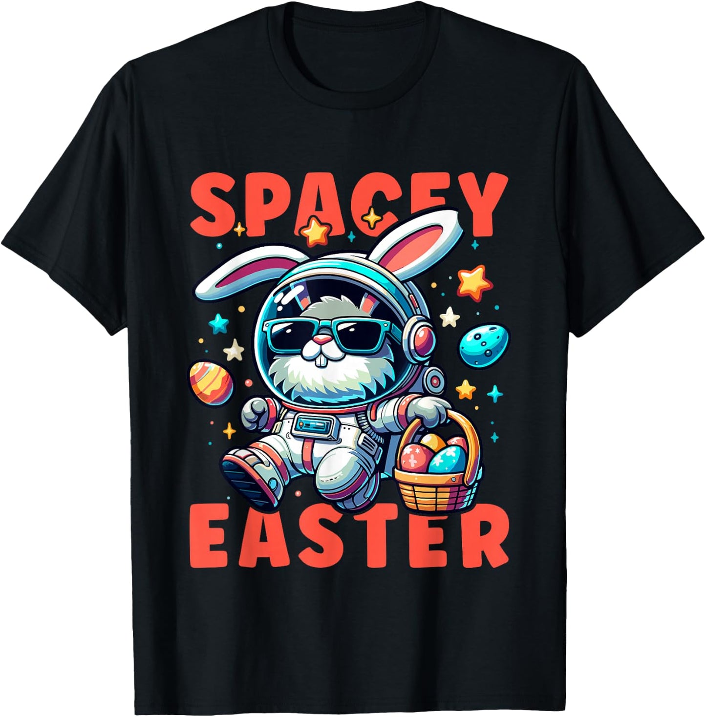Astronaut Osterhase Jungen Mädchen Osternest Frohe Ostern T-Shirt - T-Shirt | Black