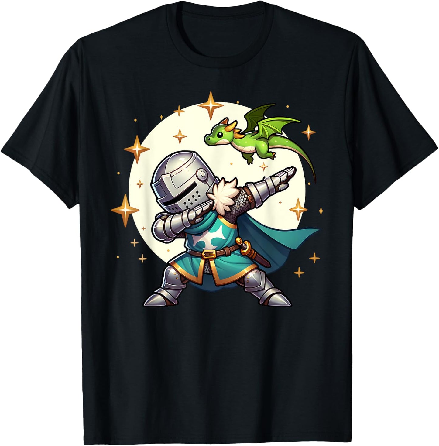 Ren Faire Dabbing Medieval Knight Dragon Funny Renaissance T-Shirt - T-Shirt | Black