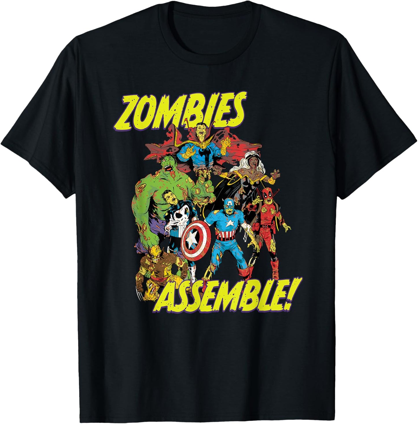 Marvel Zombies Super Hero Zombies Assemble Halloween T-Shirt - T-Shirt | Black
