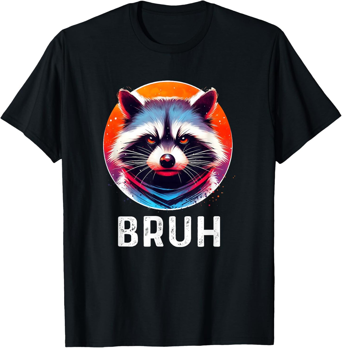 Bruh Raccoon Shirt Funny Slang Trash Panda Meme Boys Graphic T-Shirt - T-Shirt | Black