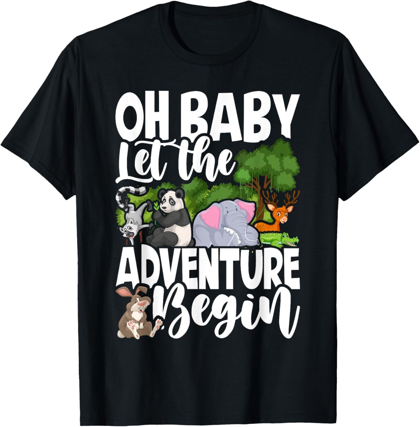 Spring Woodland Baby Shower Animal Theme Matching Neutral T-Shirt - T-Shirt | Black